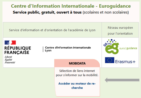 Image de la page d'accueil du site Euroguidance